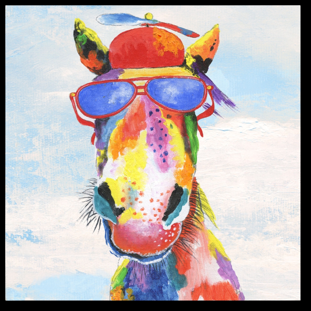 Kids Fun Horse Blue Artwork - Thumbnail - Image 1