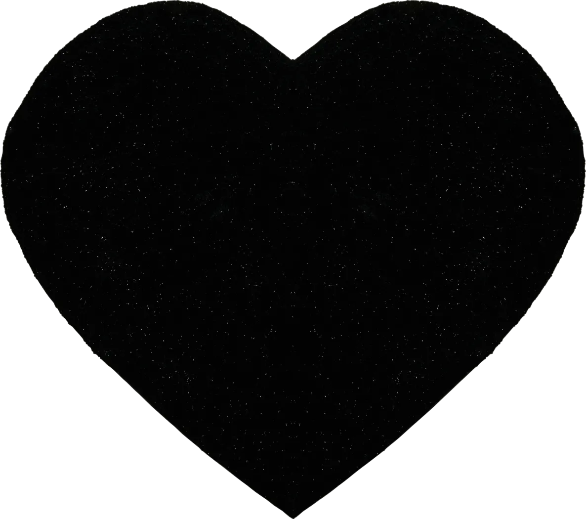 Kids Fur Love Black 5' Heart Shaped Rug - Thumbnail - Image 1