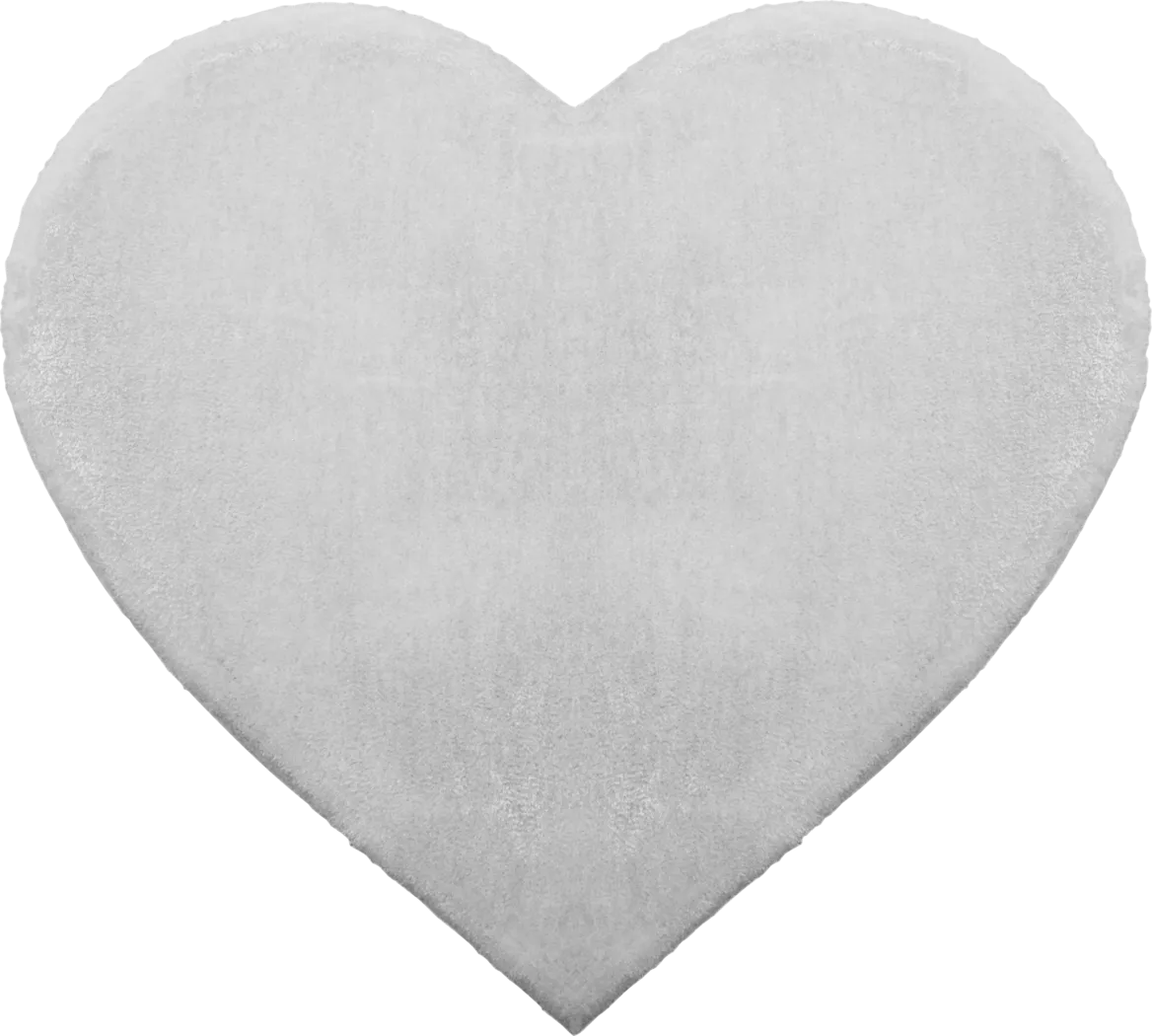 Kids Fur Love White 5' Heart Shaped Rug - Thumbnail - Image 1
