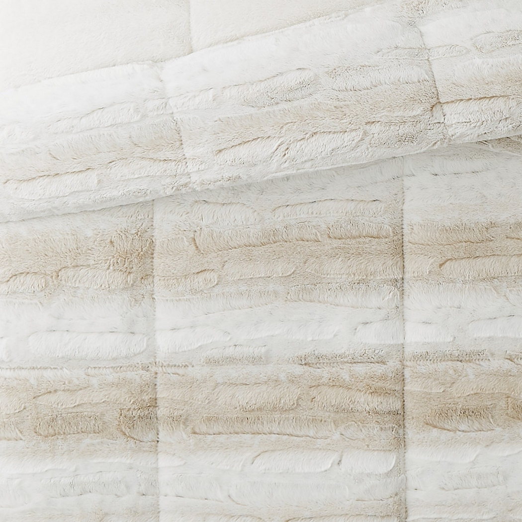 Kids Furry Comfort Tan Full/Queen Comforter Set - Thumbnail - Image 2