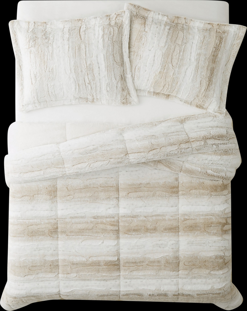 Kids Furry Comfort Tan Full/Queen Comforter Set - Thumbnail - Image 3