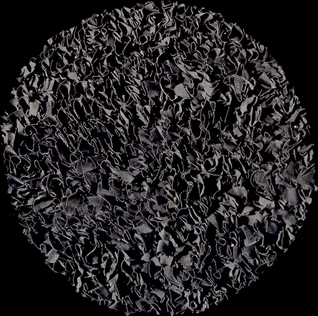 Kids Fuzzy Clouds Black 4' Round Rug - Thumbnail - Image 1
