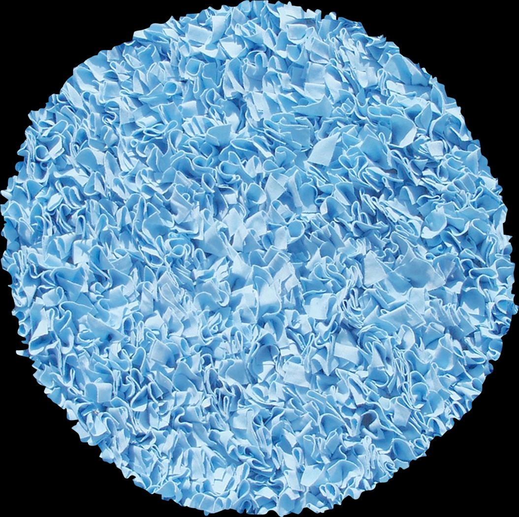 Kids Fuzzy Clouds Blue 4' Round Rug - Thumbnail - Image 1