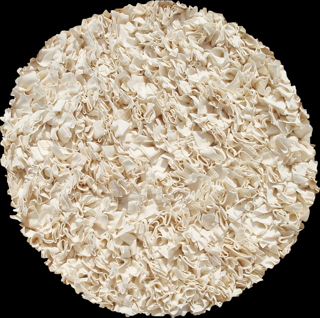 Kids Fuzzy Clouds Cream 4' Round Rug - Thumbnail - Image 1