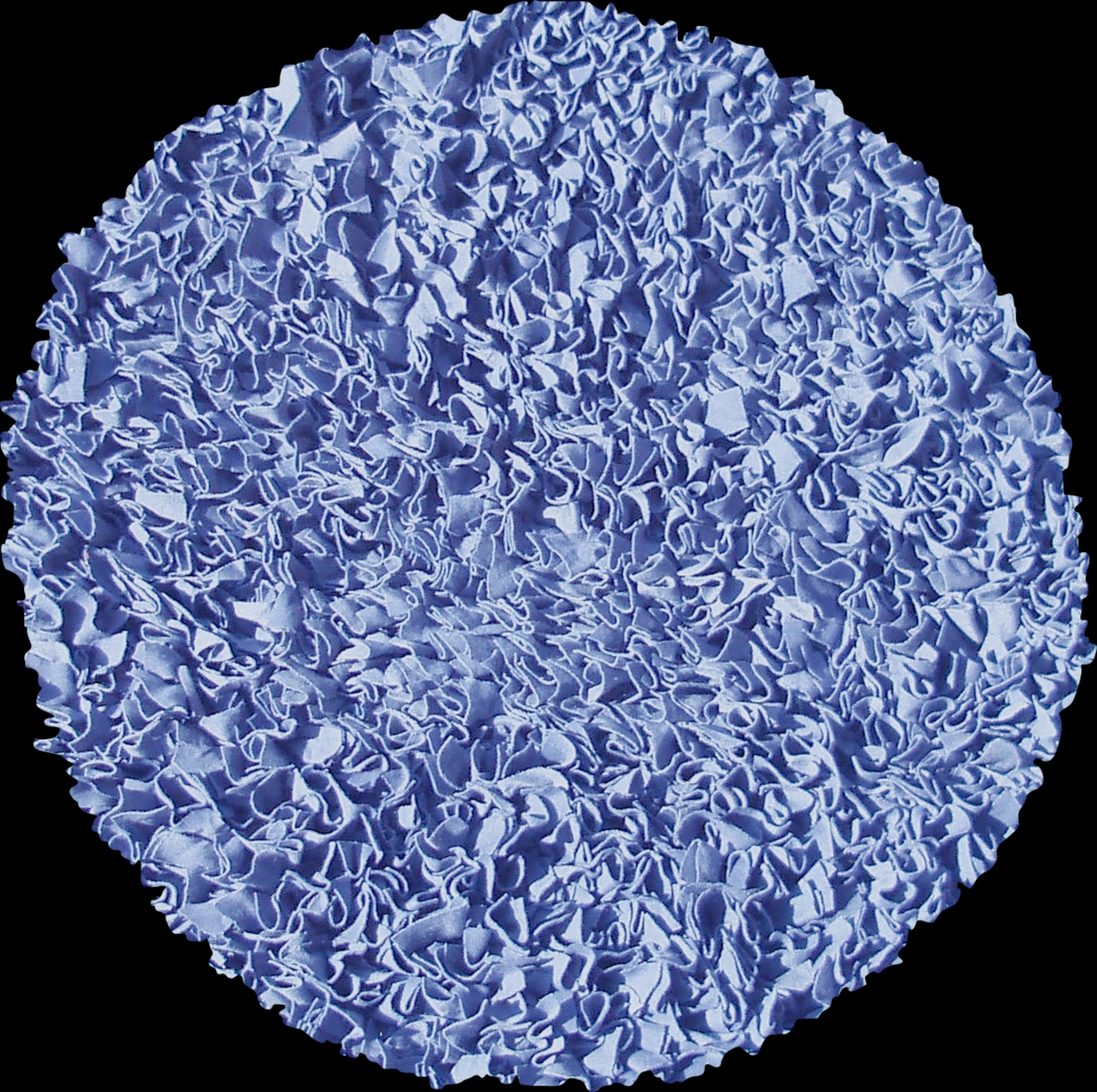 Kids Fuzzy Clouds Dark Blue 4' Round Rug - Thumbnail - Image 1