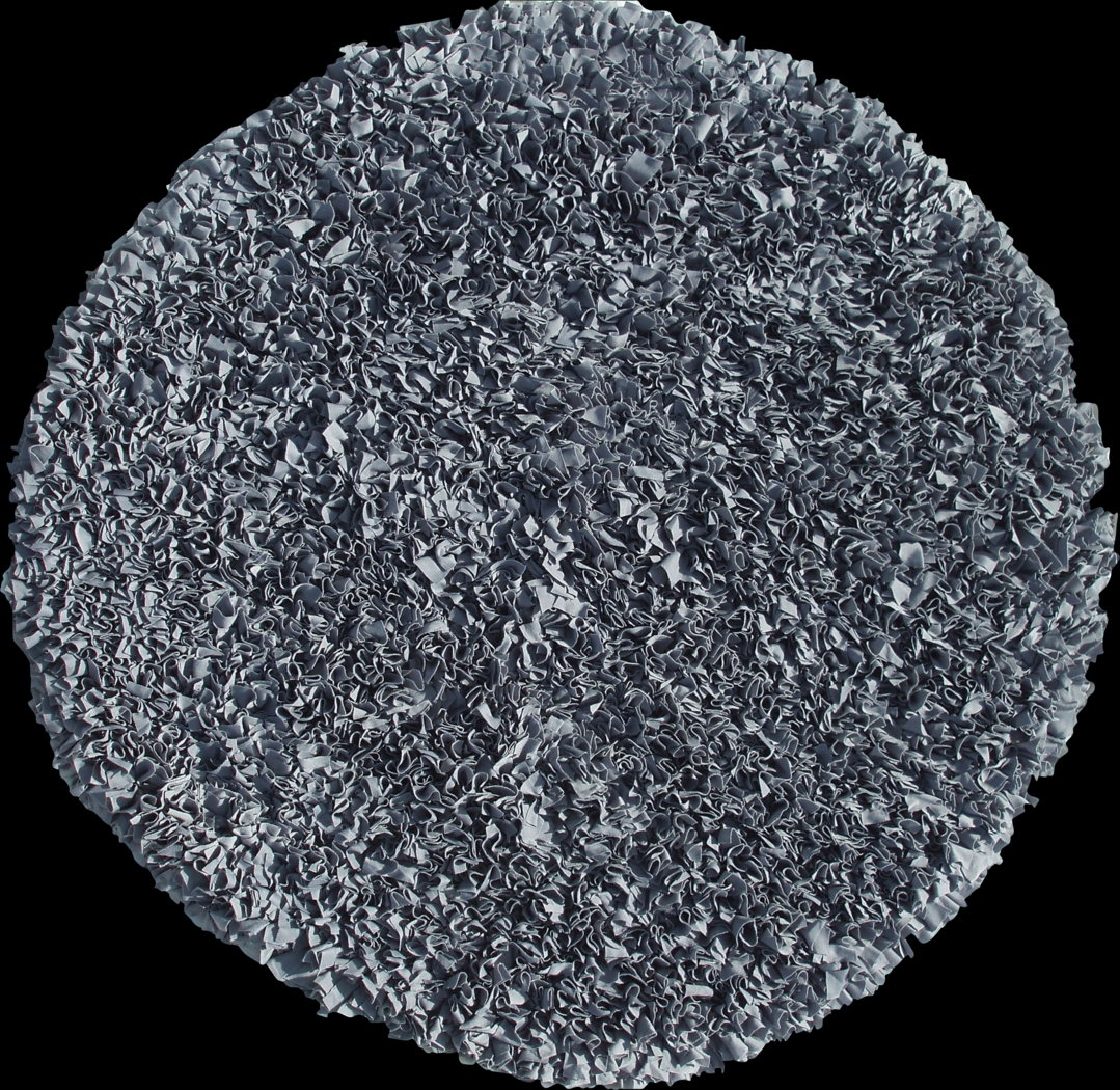 Kids Fuzzy Clouds Gray 4' Round Rug - Thumbnail - Image 1