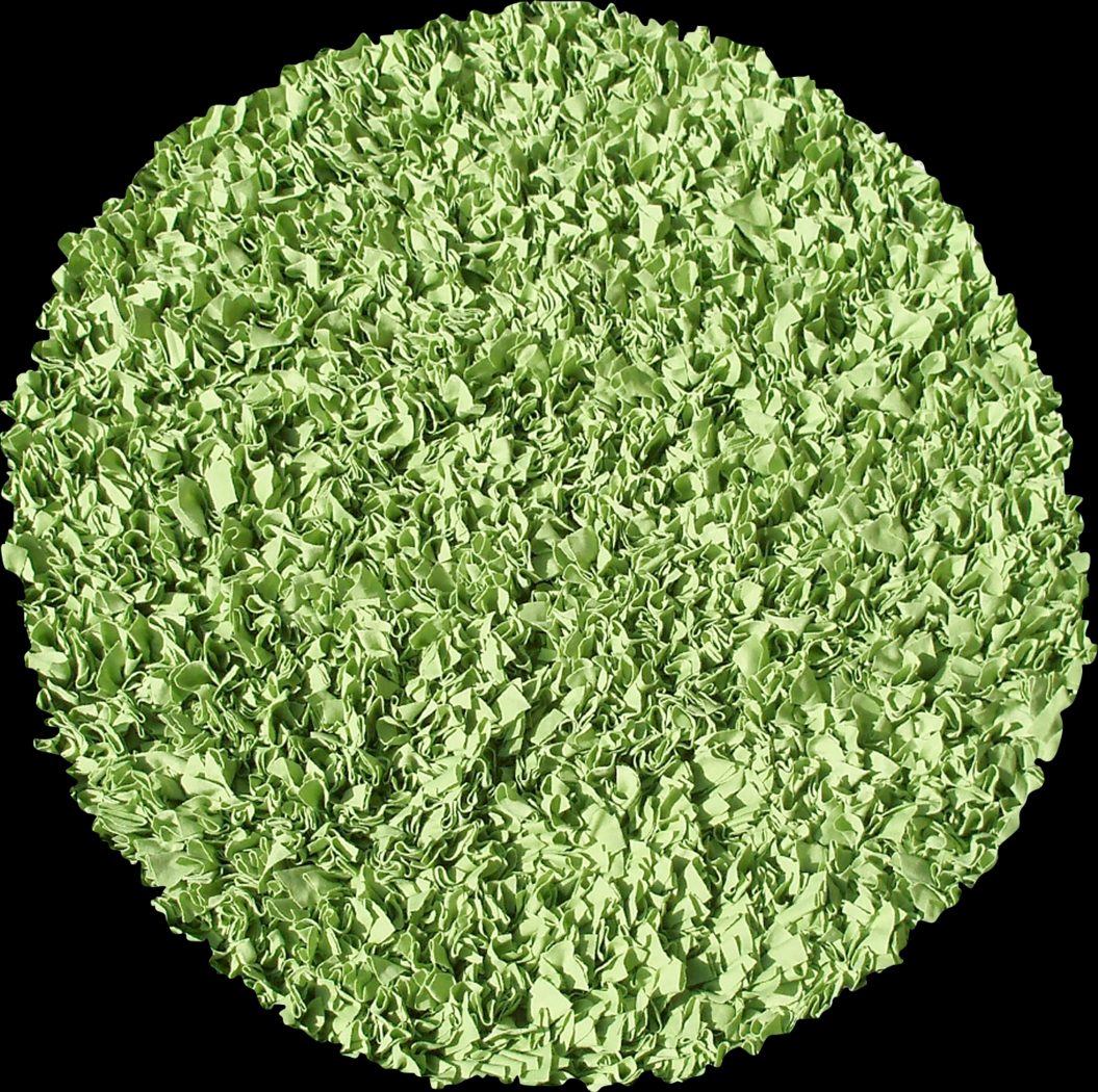Kids Fuzzy Clouds Lime 4' Round Rug - Thumbnail - Image 1