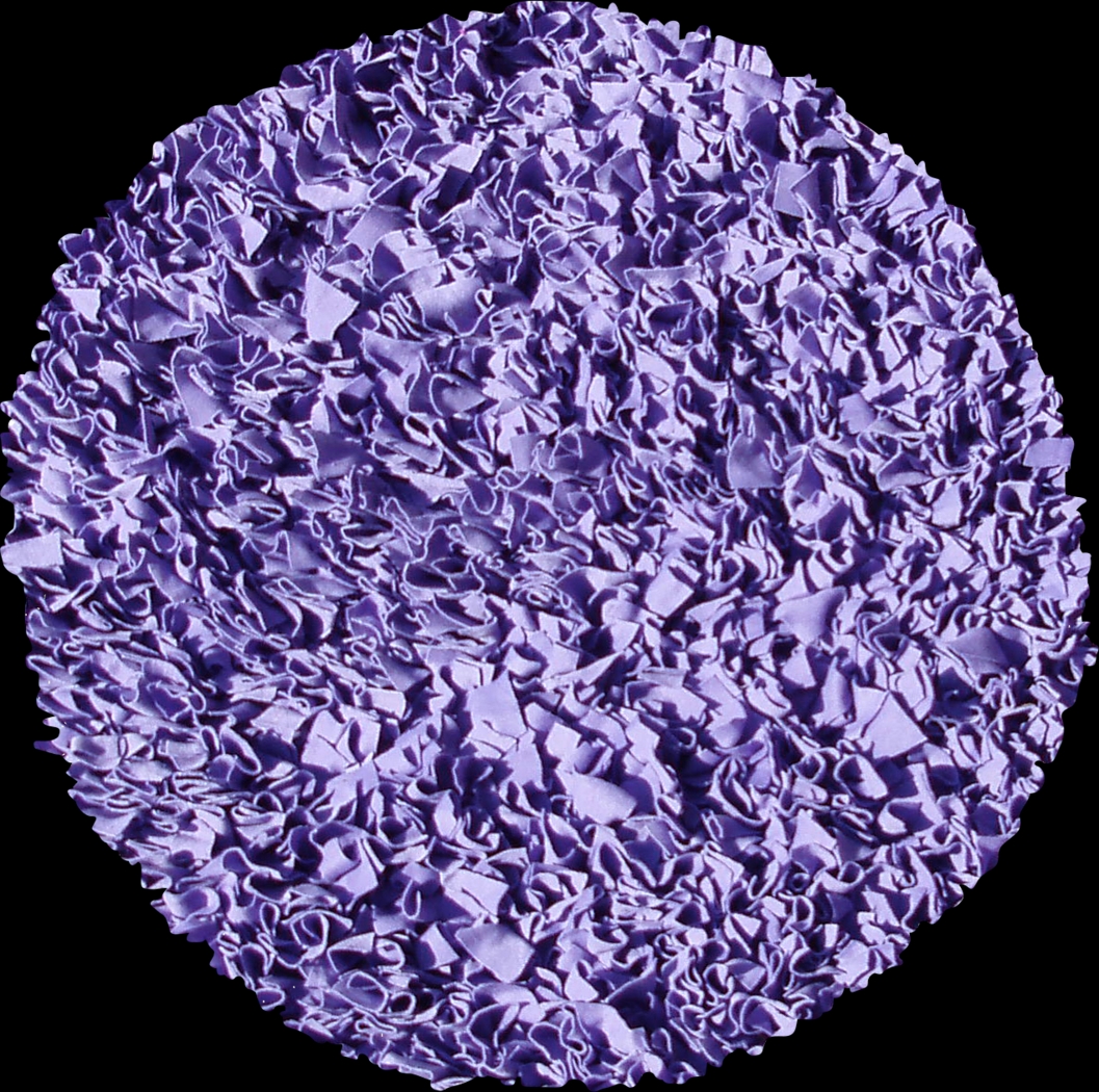 Kids Fuzzy Clouds Purple 4' Round Rug - Thumbnail - Image 1