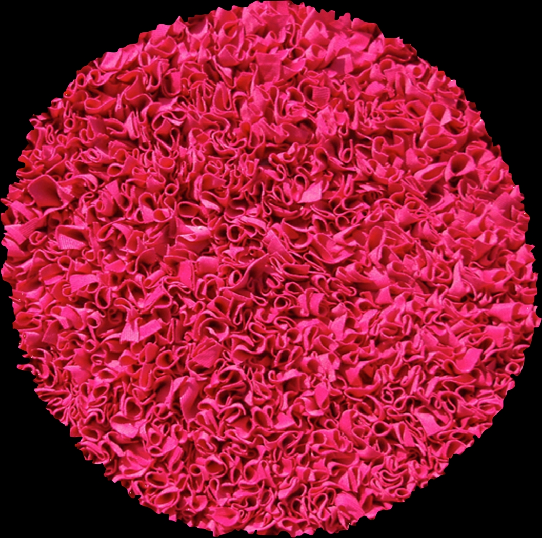 Kids Fuzzy Clouds Raspberry 4' Round Rug - Thumbnail - Image 1