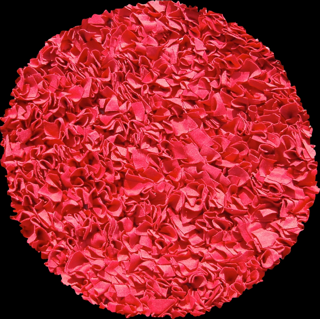 Kids Fuzzy Clouds Red 4' Round Rug - Thumbnail - Image 1