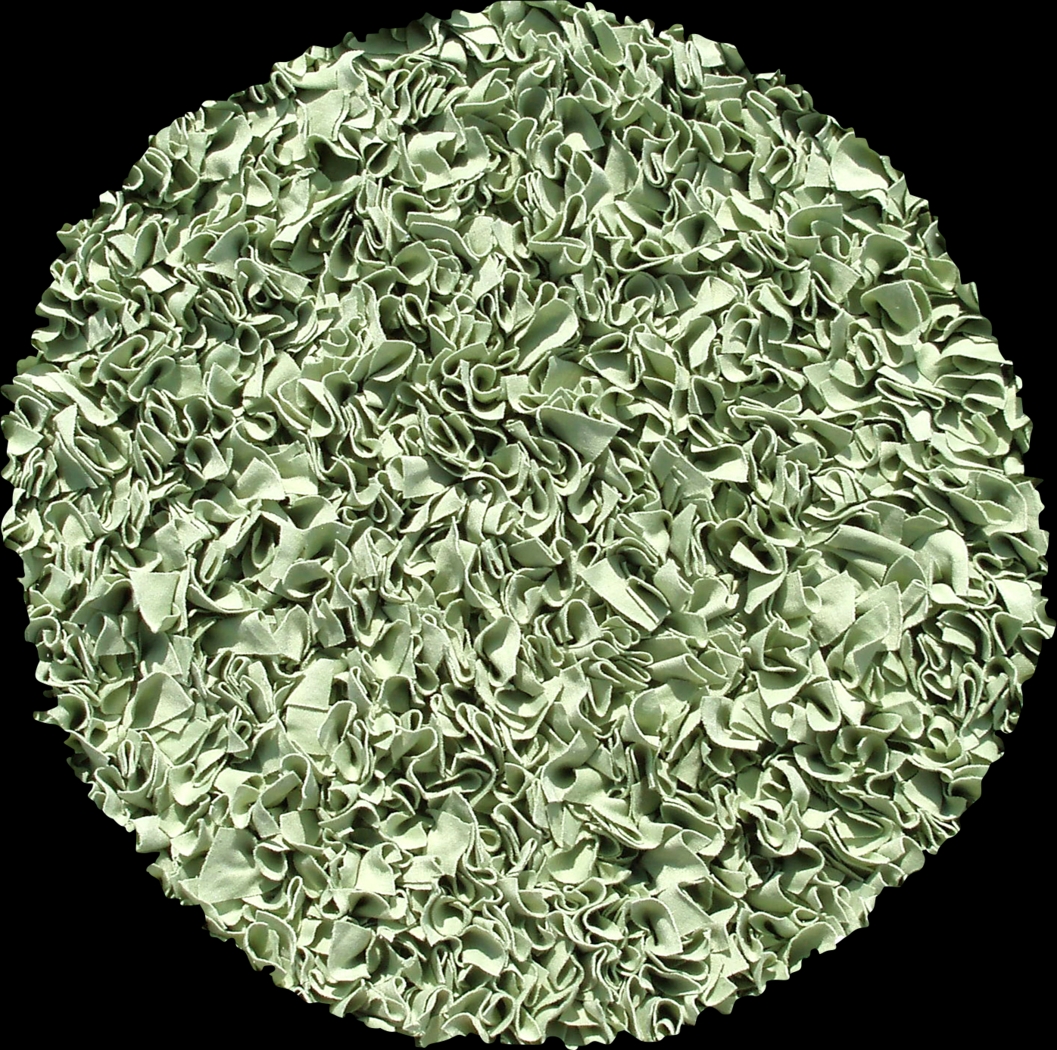 Kids Fuzzy Clouds Sage 4' Round Rug - Thumbnail - Image 1