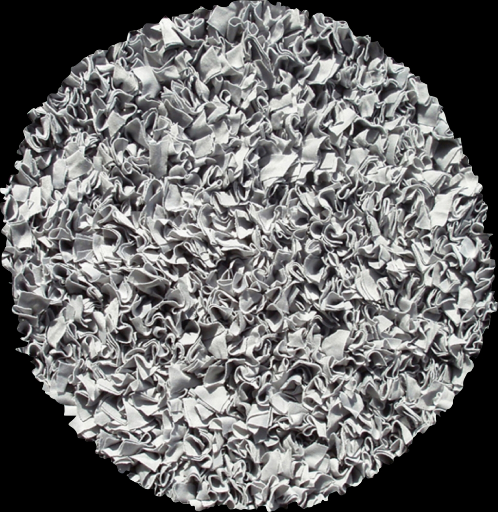 Kids Fuzzy Clouds Silver 4' Round Rug - Thumbnail - Image 1