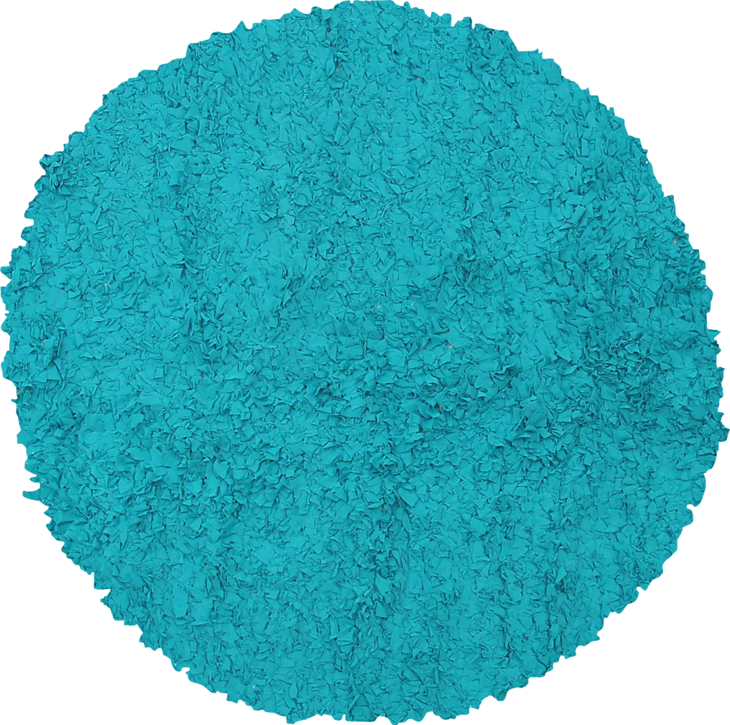 Kids Fuzzy Clouds Teal 4' Round Rug - Thumbnail - Image 1