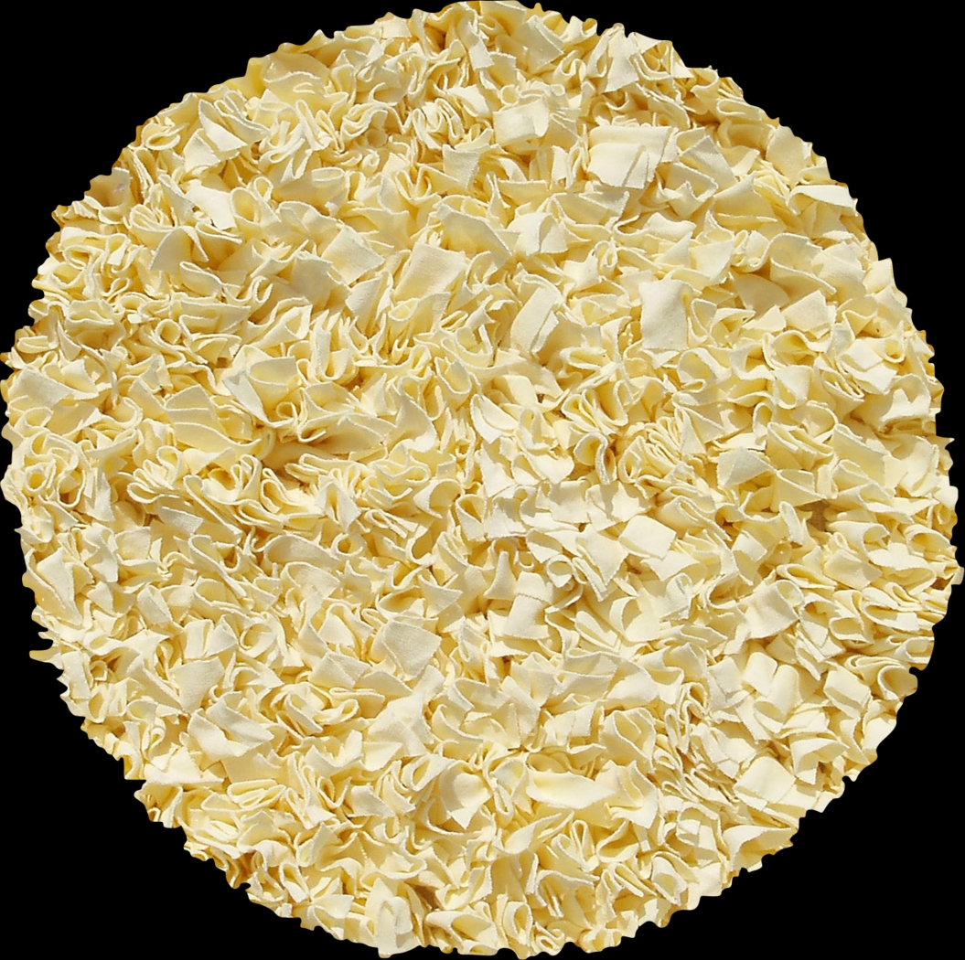 Kids Fuzzy Clouds Yellow 4' Round Rug - Thumbnail - Image 1