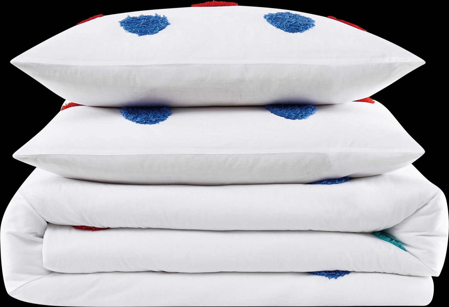 Kids Fuzzy Dot White Full Comforter Set - Thumbnail - Image 6