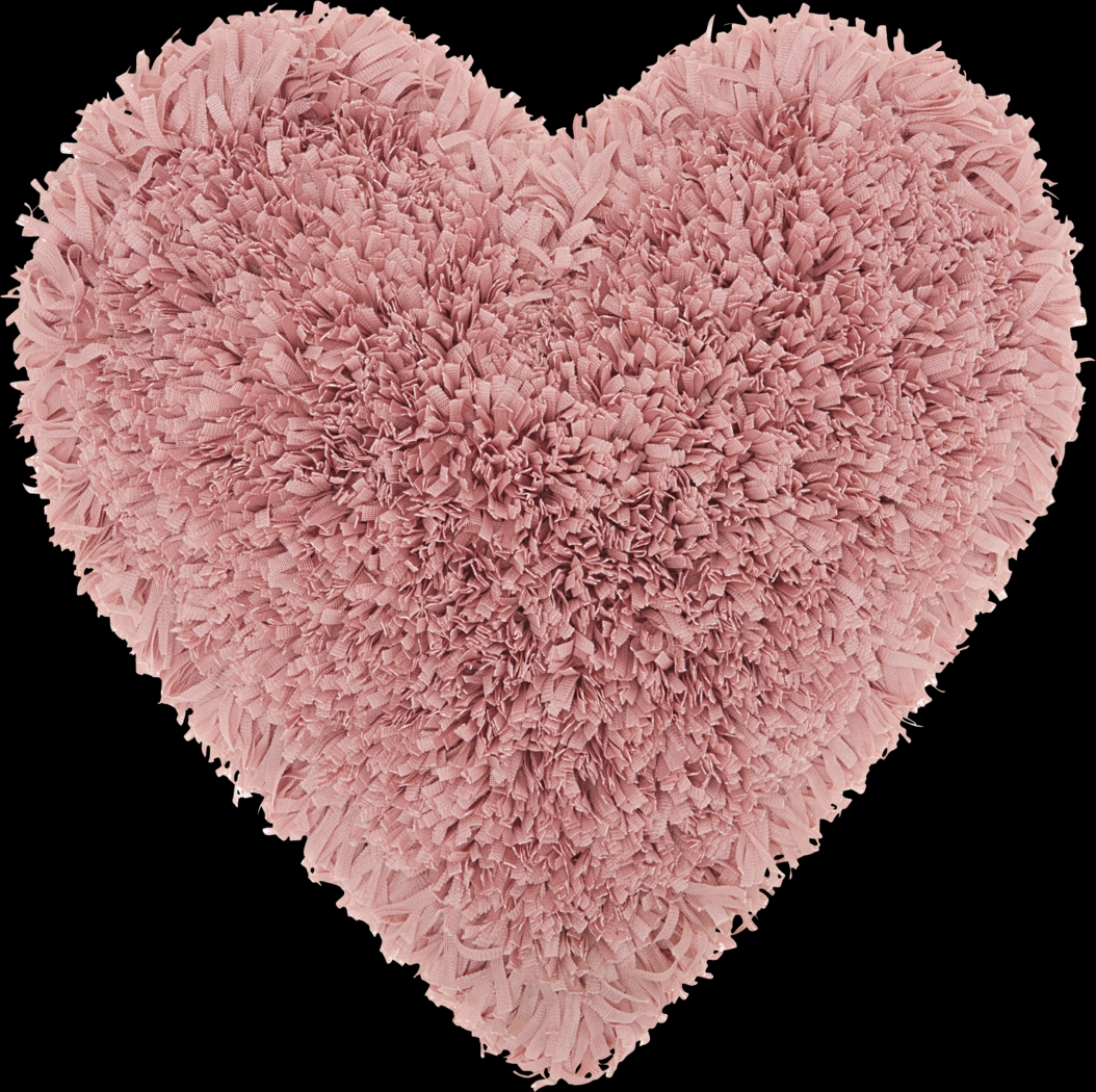 Kids Fuzzy Heart Pink Accent Pillow - Thumbnail - Image 1