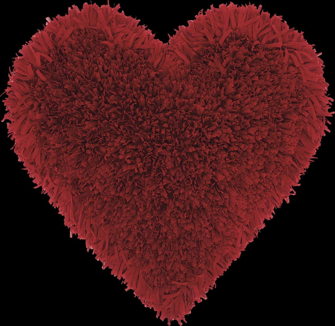 Kids Fuzzy Heart Red Accent Pillow - Thumbnail - Image 1