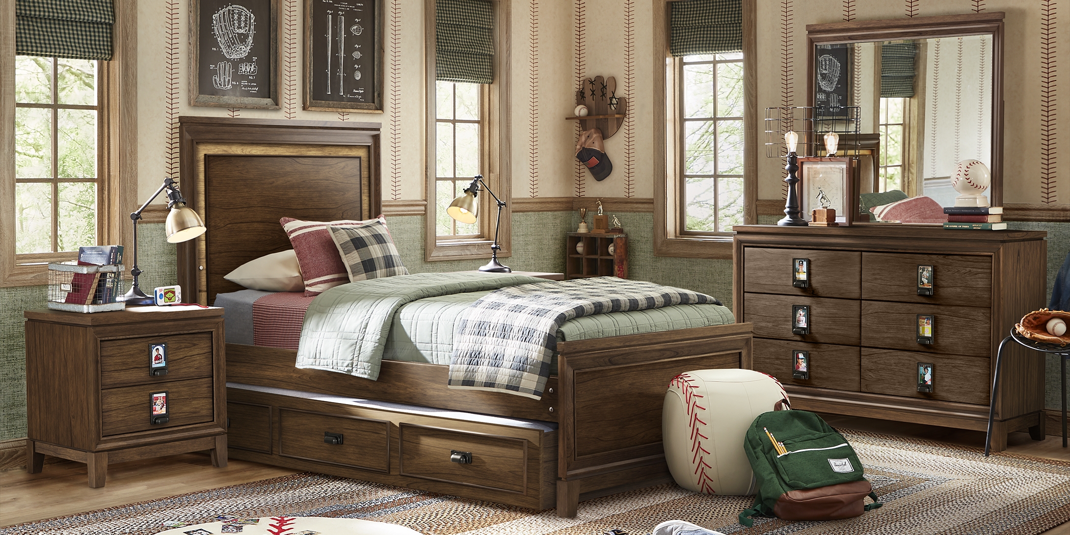 Kids Gallery Zone Saddle 5 Pc Twin Lighted Panel Bedroom - Thumbnail - Image 1