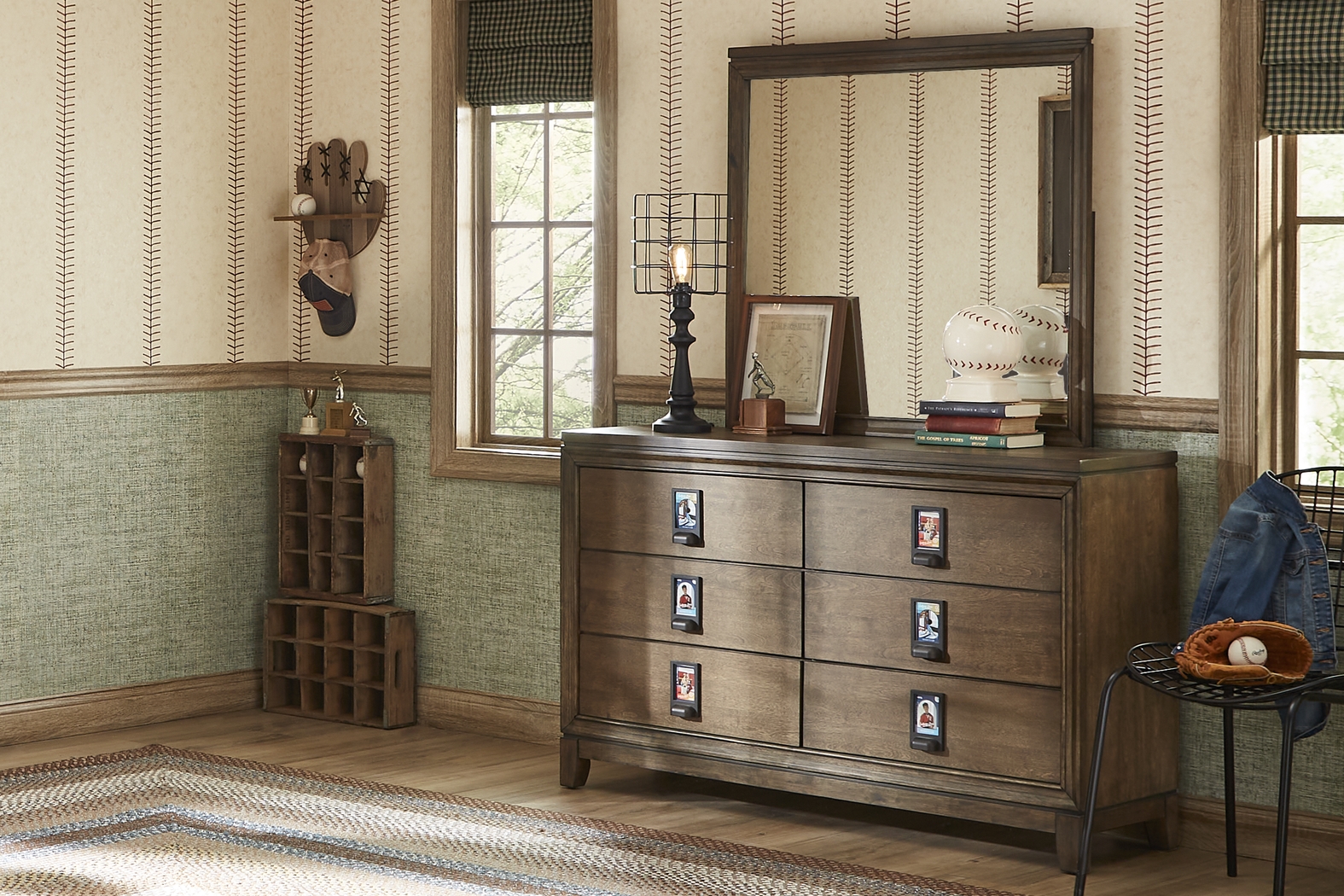 Kids Gallery Zone Saddle Dresser and Mirror - Thumbnail - Image 1