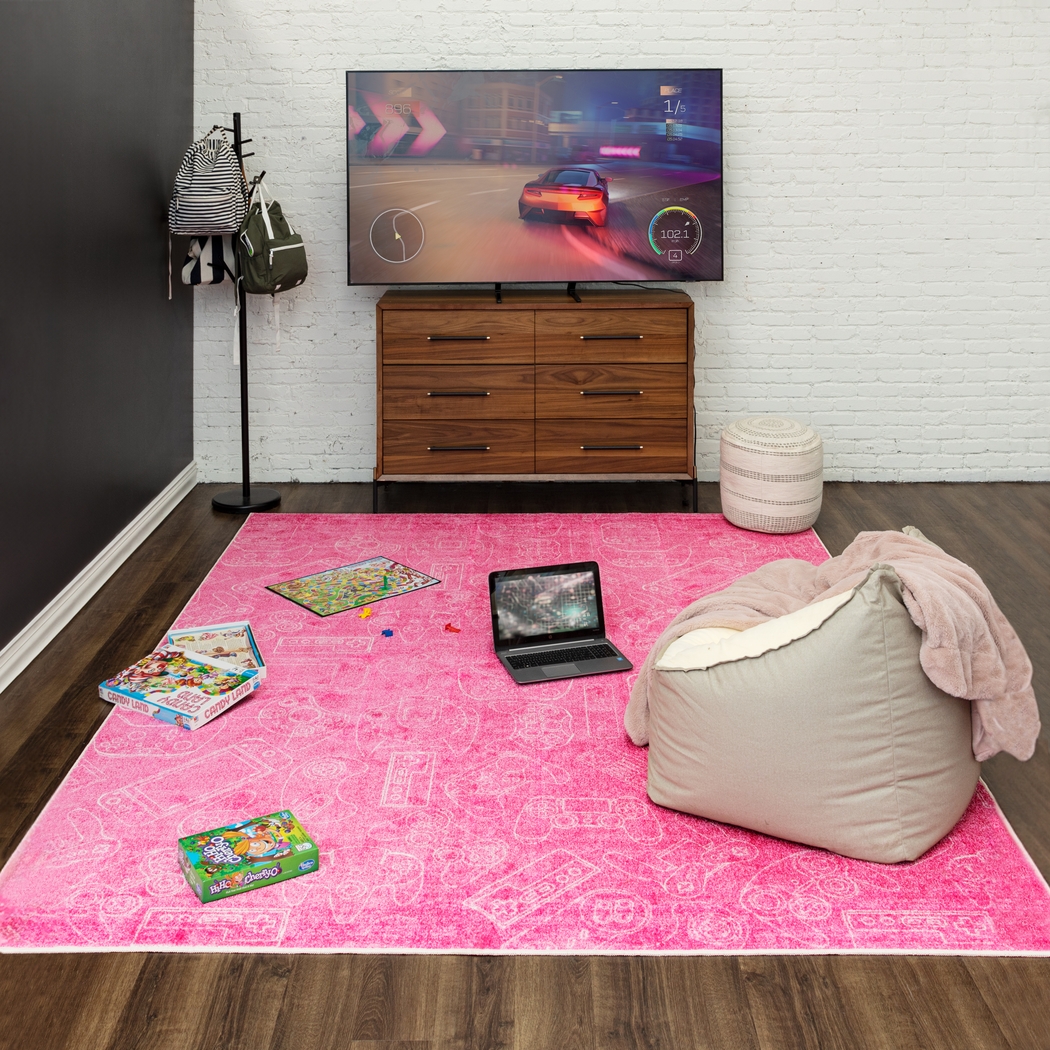 Kids Gamer's Dream Pink 8' x 10' Rug - Thumbnail - Image 2