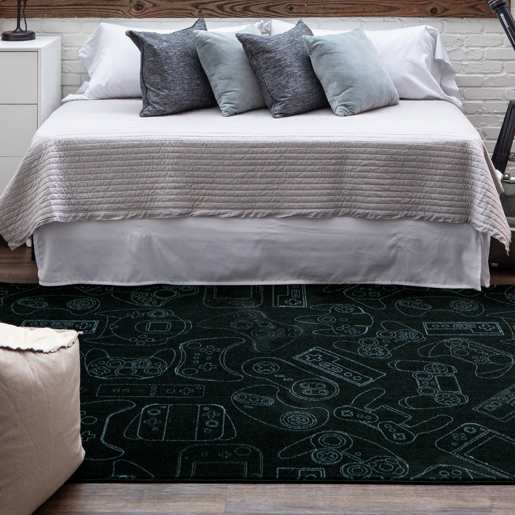 Kids Gamer's Dream Teal 3' x 5' Rug - Thumbnail - Image 7