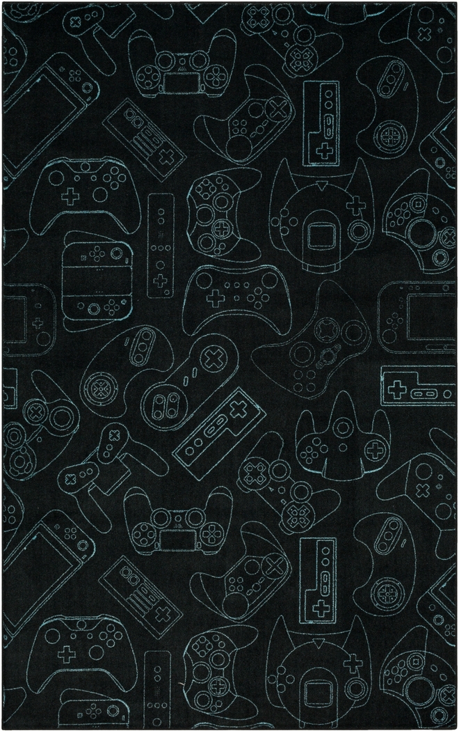 Kids Gamer's Dream Teal 3' x 5' Rug - Thumbnail - Image 1