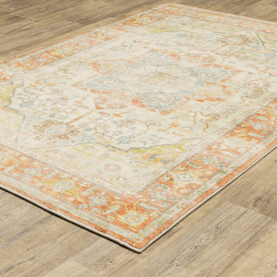 Kids Garden Treasures I Orange 5'3 x 7'3 Rug - Thumbnail - Image 2