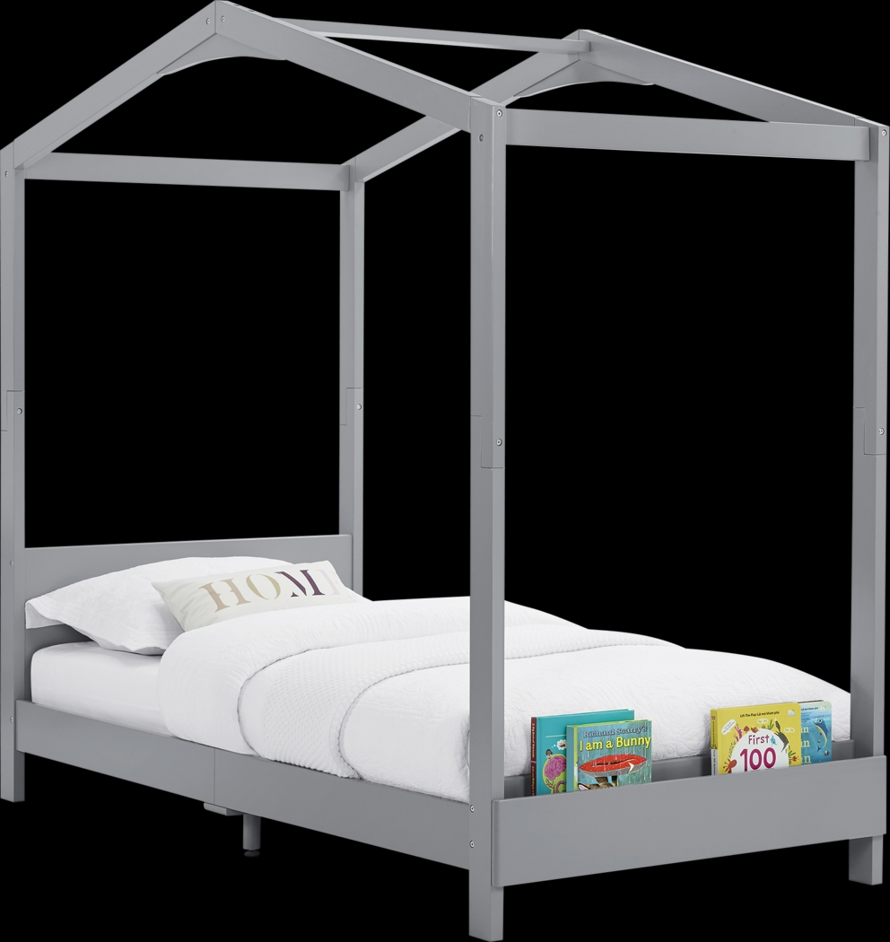 Kids Geoga Gray Twin Bed - Thumbnail - Image 1