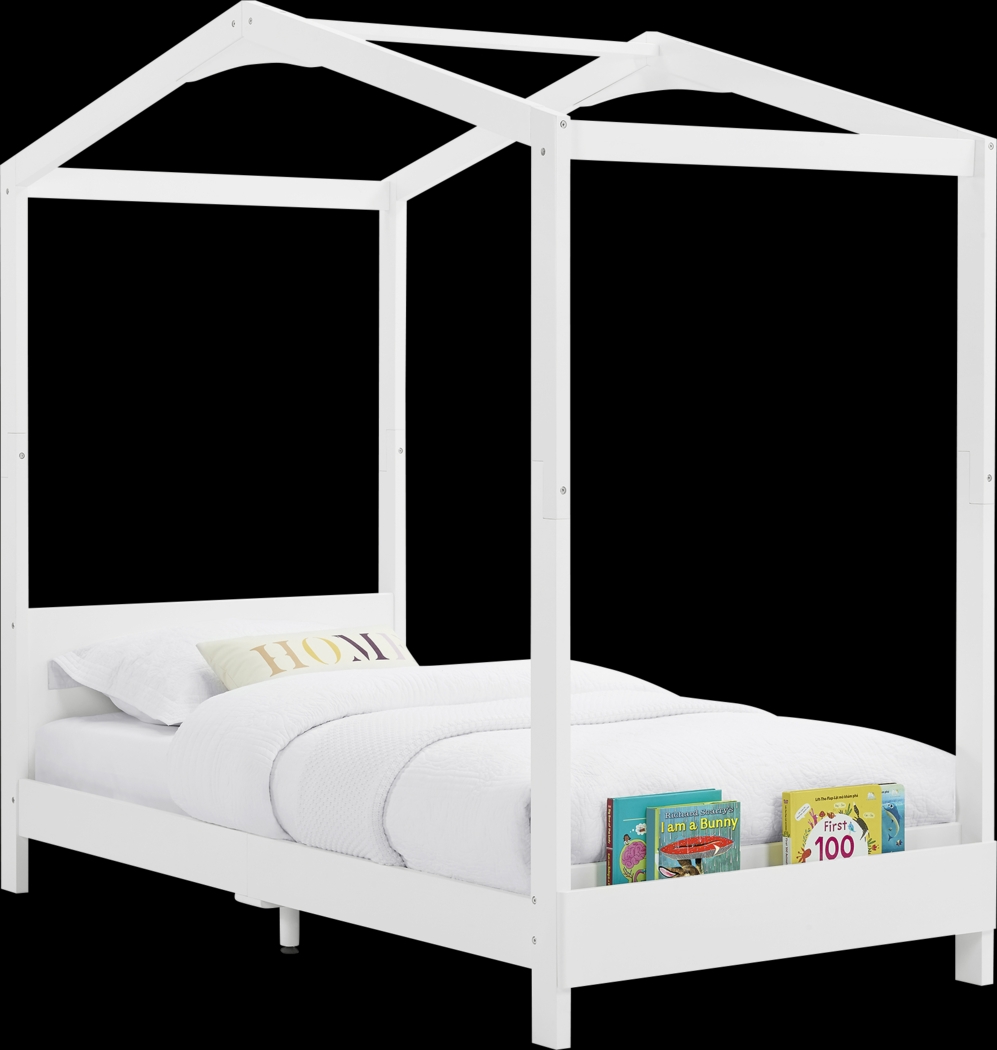 Kids Geoga White Twin Bed - Thumbnail - Image 1