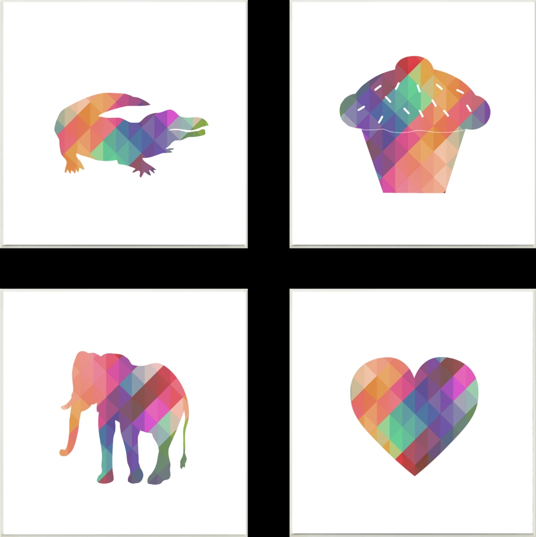 Kids Geometric Rainbow Silhouettes I Set of 4 Artwork - Thumbnail - Image 1