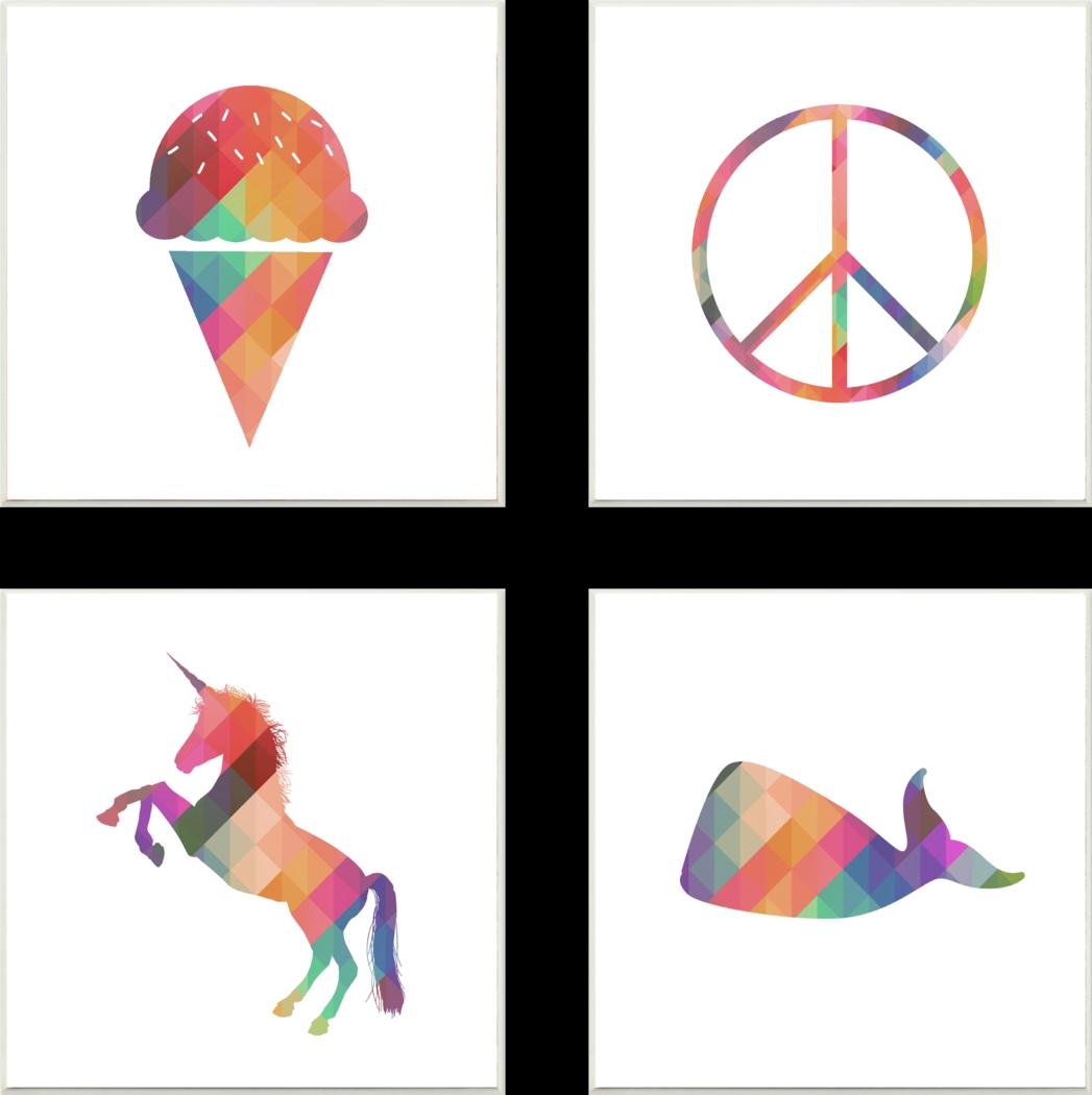 Kids Geometric Rainbow Silhouettes II Set of 4 Artwork - Thumbnail - Image 1