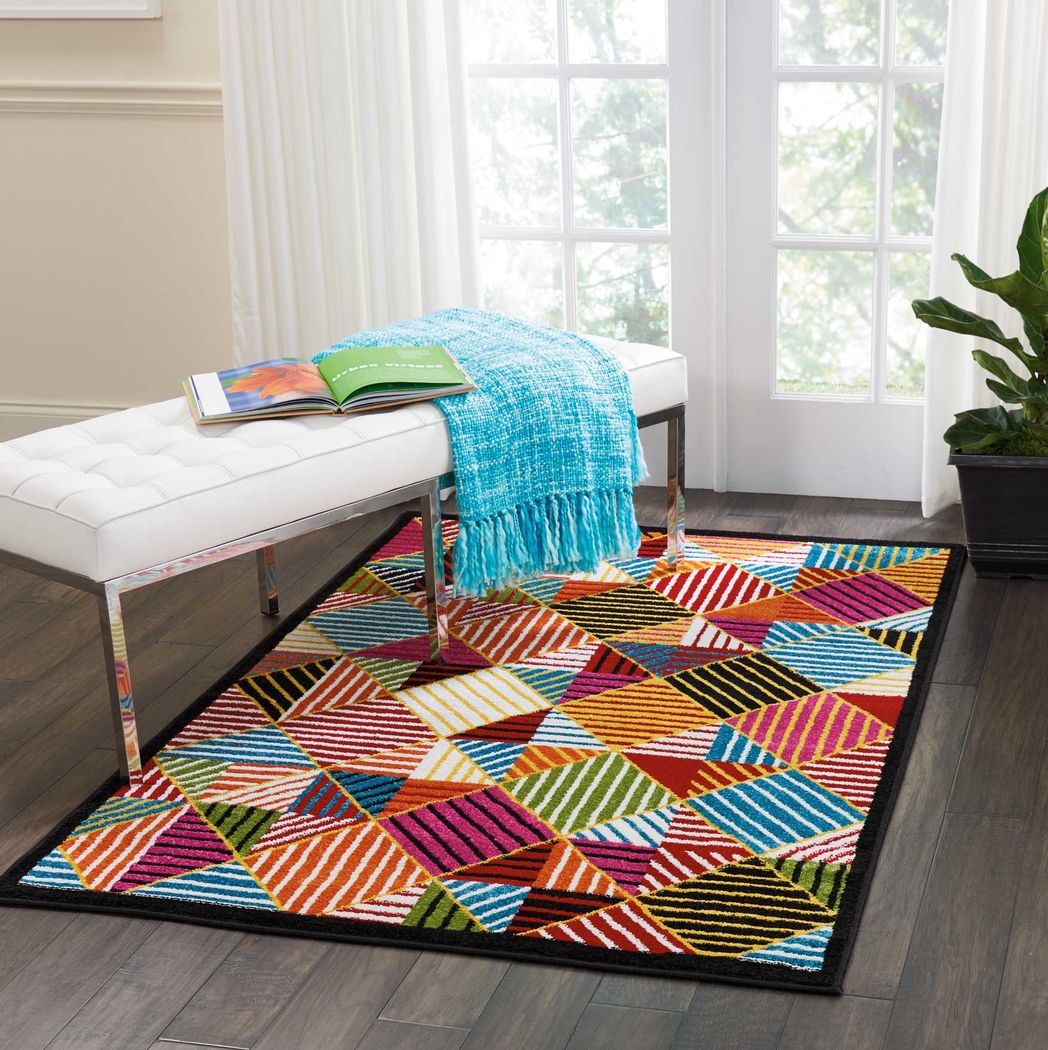 Kids Geoscope Pink 4' x 6' Rug - Thumbnail - Image 4