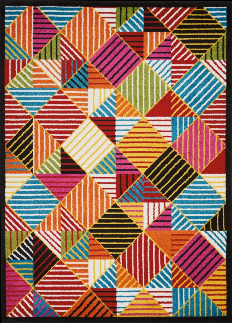 Kids Geoscope Pink 5' x 7' Rug - Thumbnail - Image 1