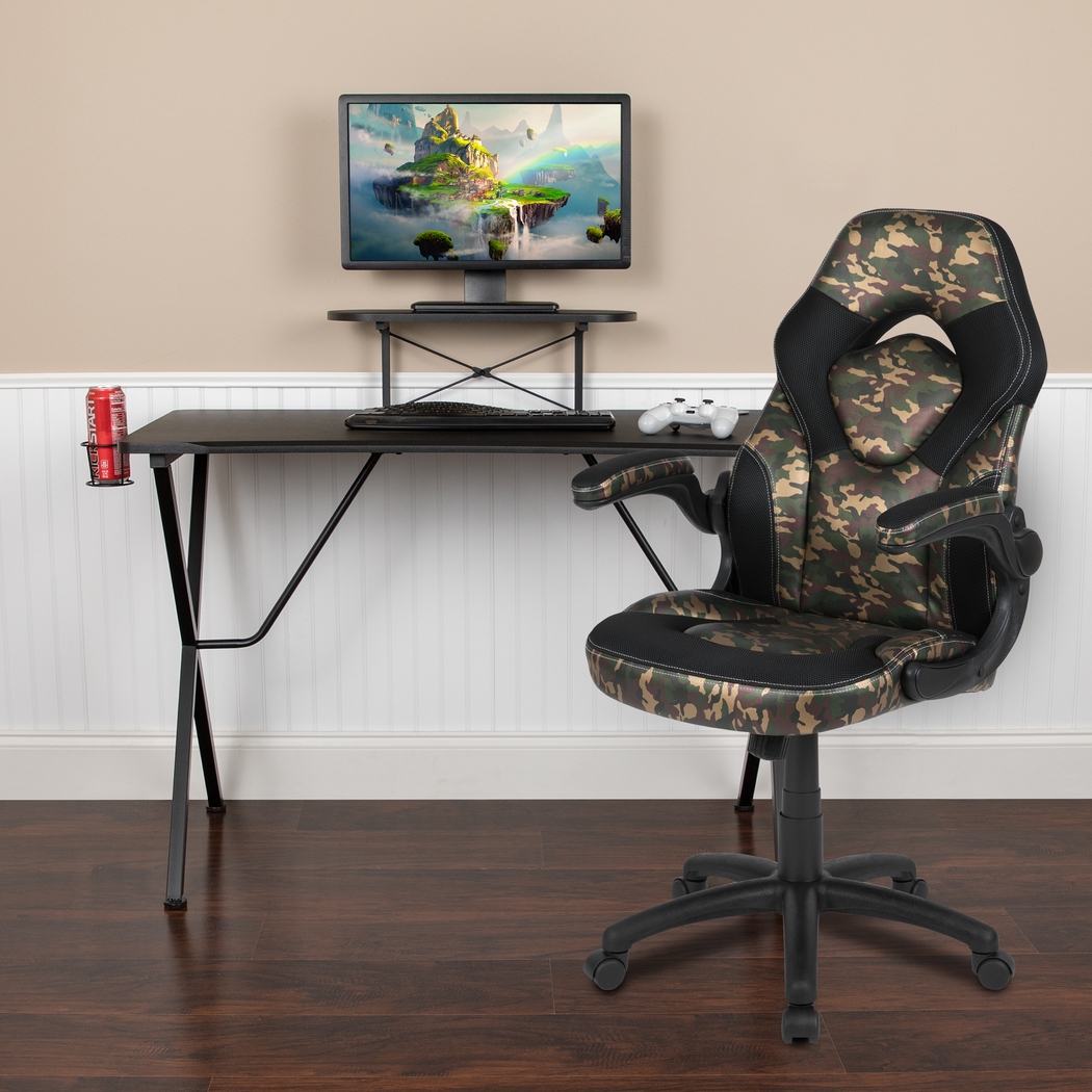 Gerro Black/Green PC Gaming Desk and Chair Set - Thumbnail - Image 2