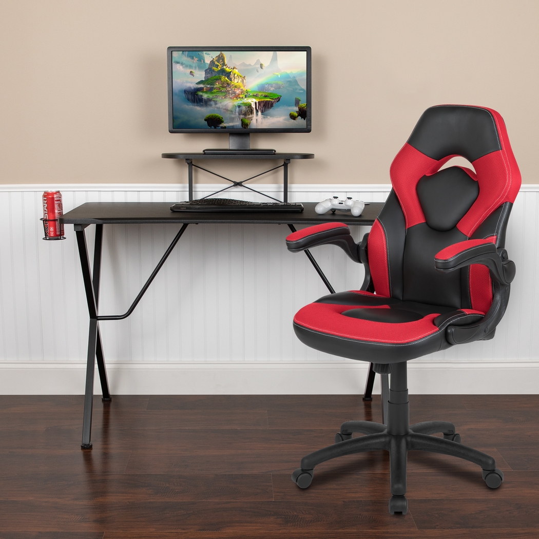Gerro Black/Red PC Gaming Desk and Chair Set - Thumbnail - Image 2