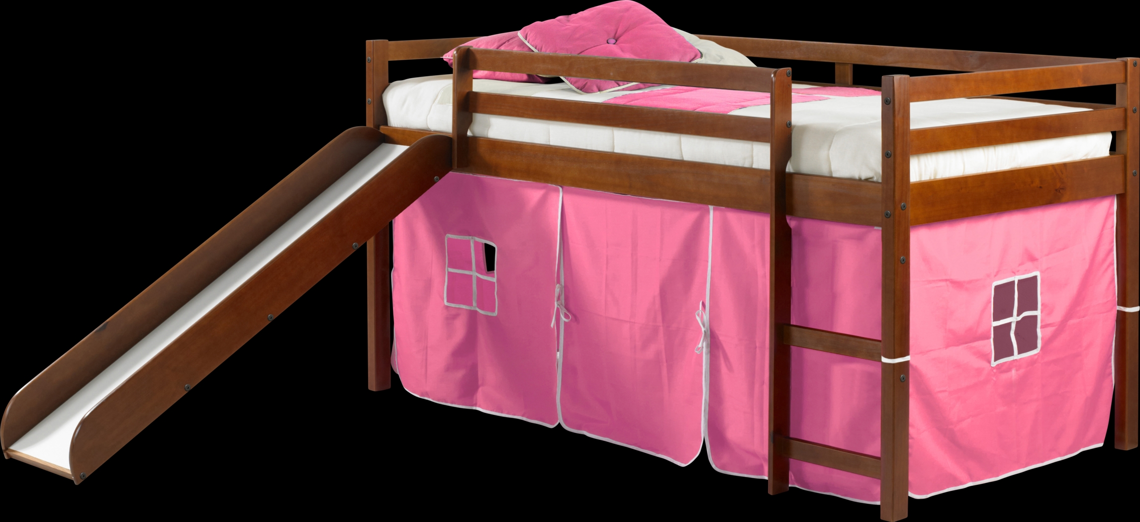 Kids Geuda Pink Twin Tent Loft Bed - Thumbnail - Image 1