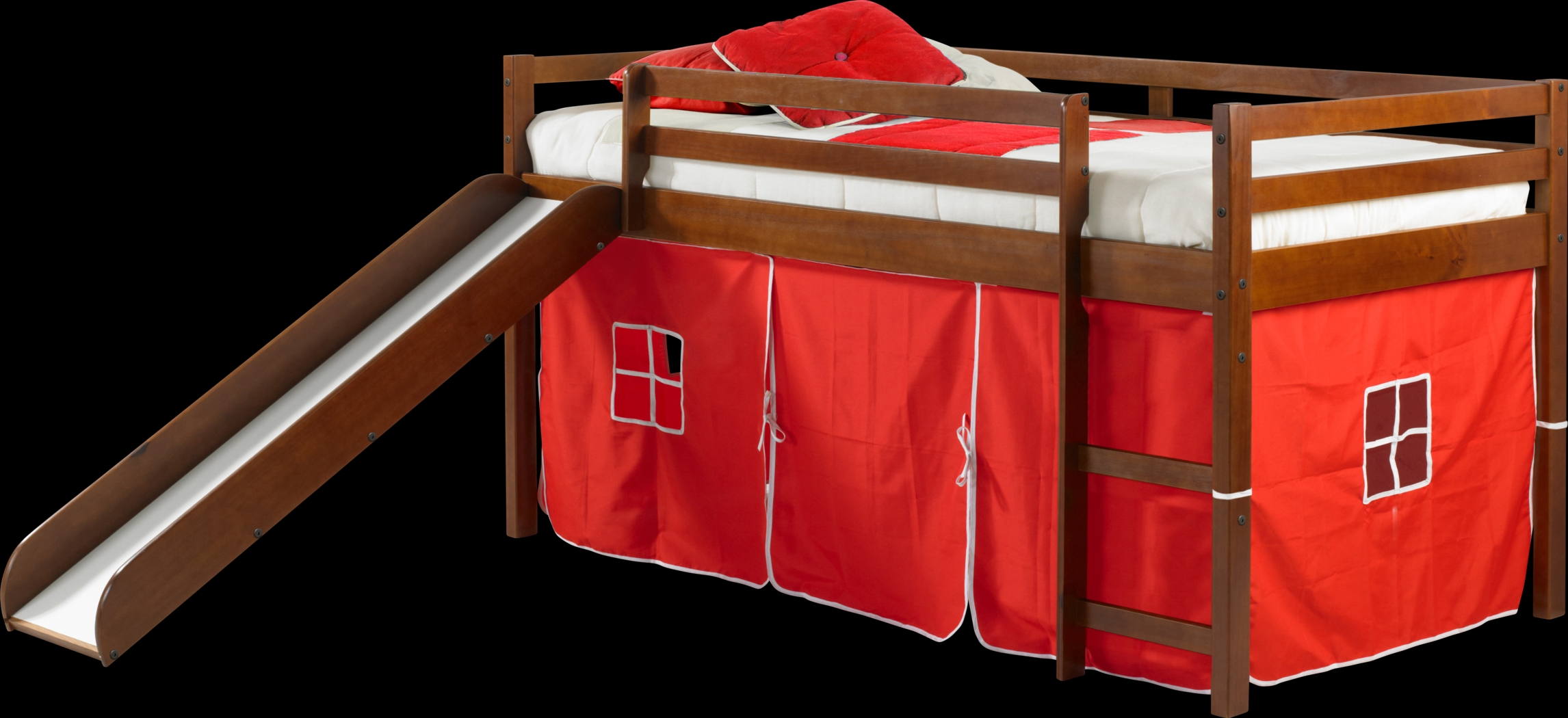 Kids Geuda Red Twin Tent Loft Bed - Thumbnail - Image 1
