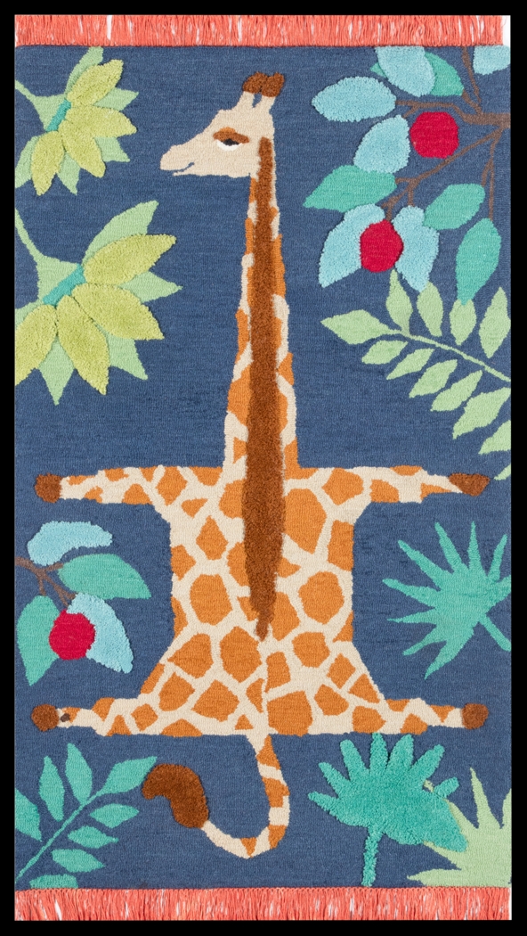Kids Giggly Giraffe Navy 3' x 5' Rug - Thumbnail - Image 1