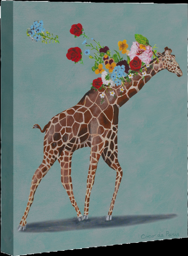 Kids Giraffe Bouquet I Gray Artwork - Thumbnail - Image 1