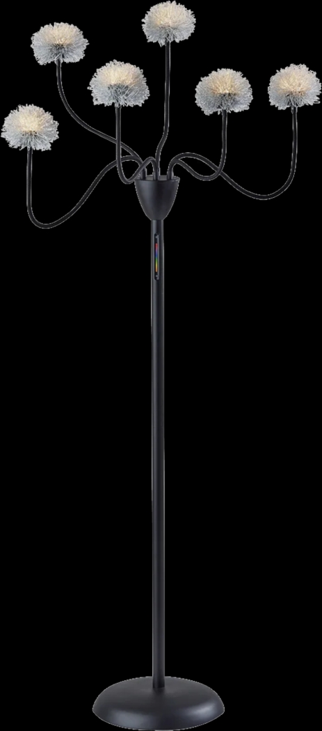 Kids Glam Pop Decor Black Pom Pom Floor Lamp - Thumbnail - Image 1