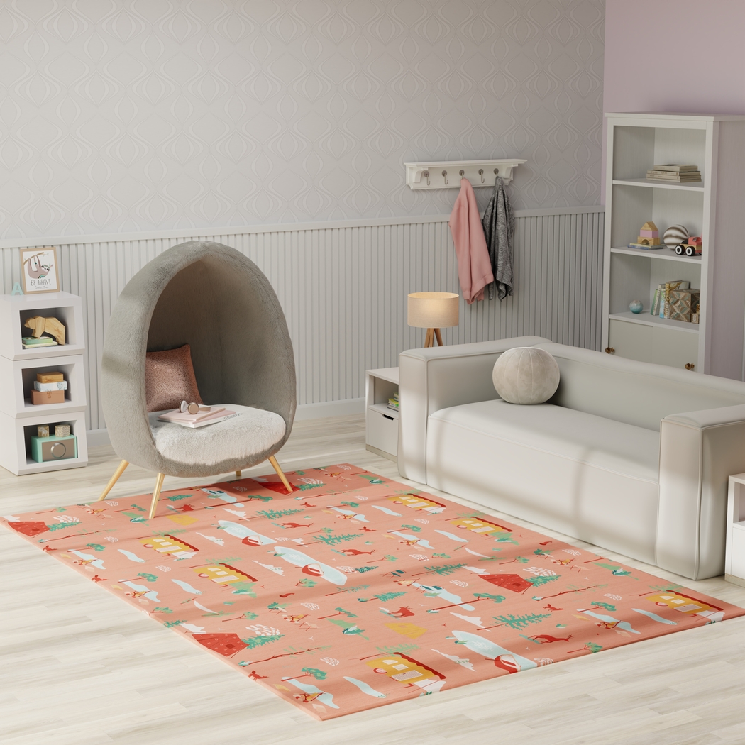 Kids Glamp Explorer Orange 6'6 x 9'2 Rug - Thumbnail - Image 2