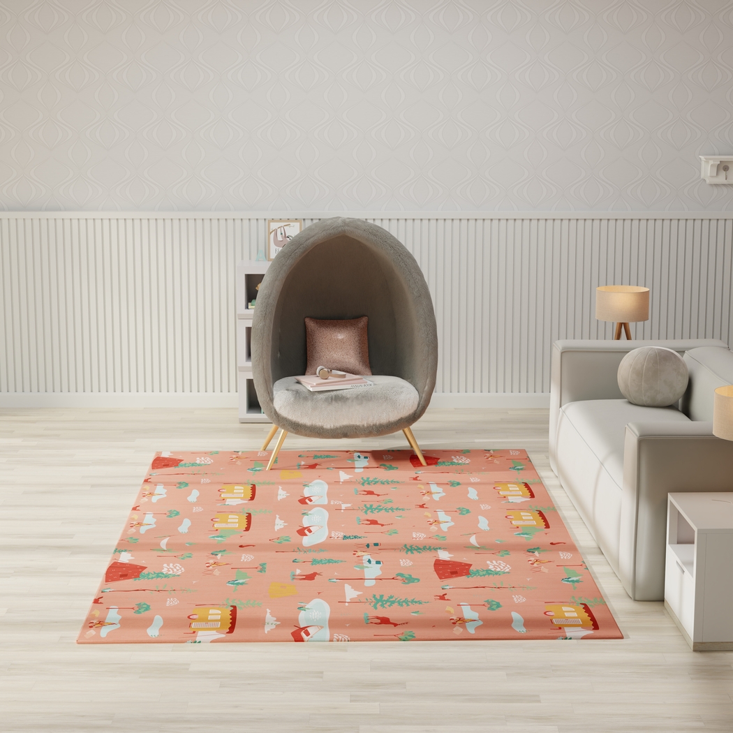 Kids Glamp Explorer Orange 6'6 x 9'2 Rug - Thumbnail - Image 3