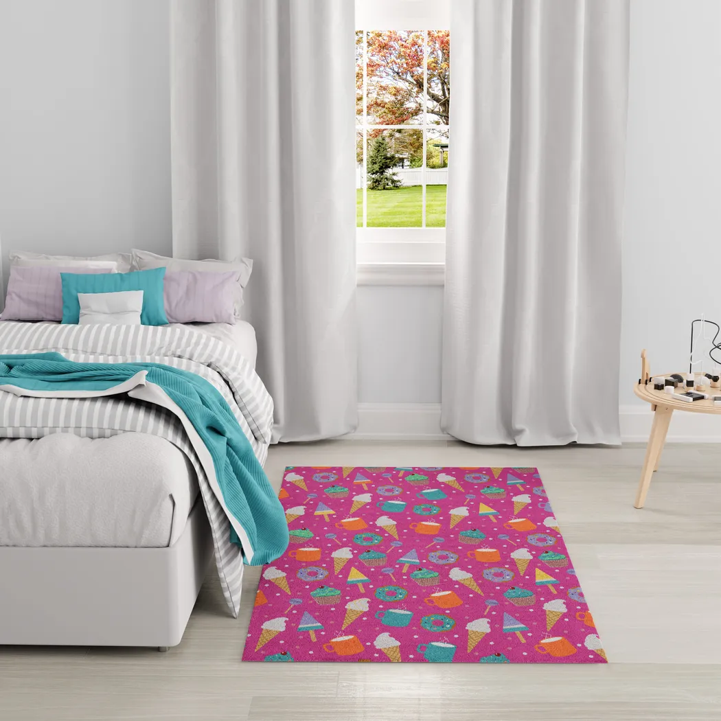 Kids Glampop Pink 4' x 6' Rug - Thumbnail - Image 3