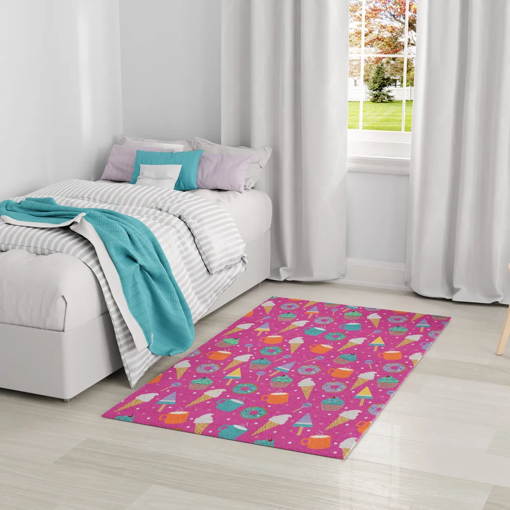 Kids Glampop Pink 6'6 x 9'2 Rug - Thumbnail - Image 2