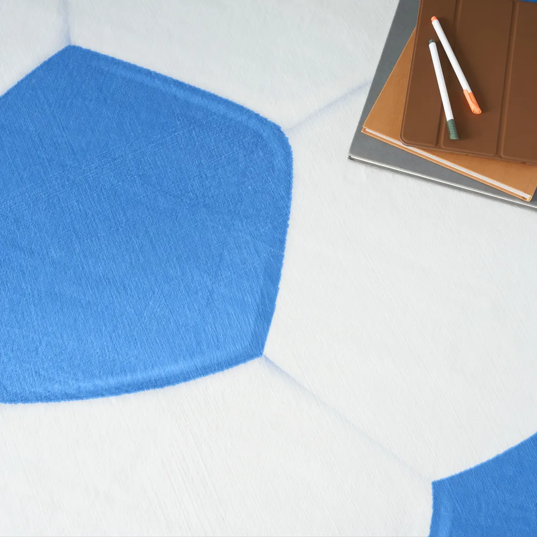 Kids Goal Getter Blue 5' Round Rug - Thumbnail - Image 6