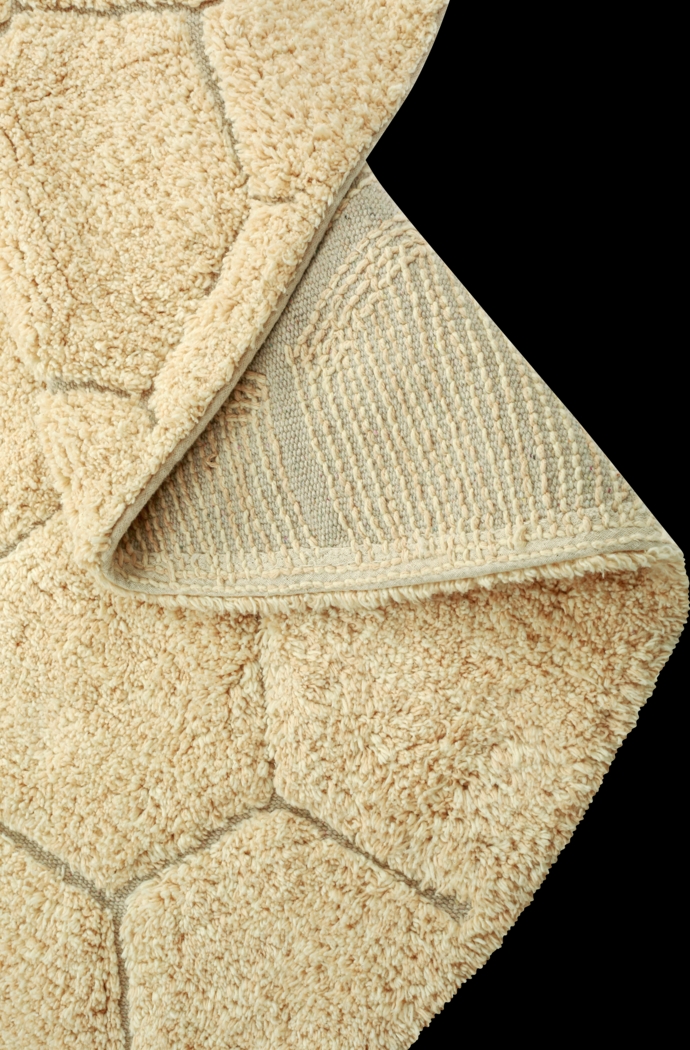 Kids Gold 4'7 Honeycomb Machine Washable Round Rug - Thumbnail - Image 5