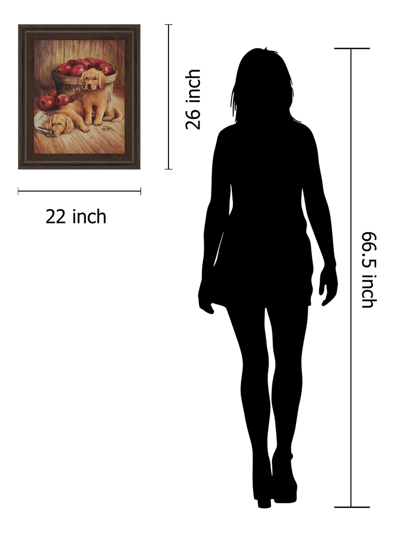 Kids Goldens and Apples Beige Artwork - Thumbnail - Image 3