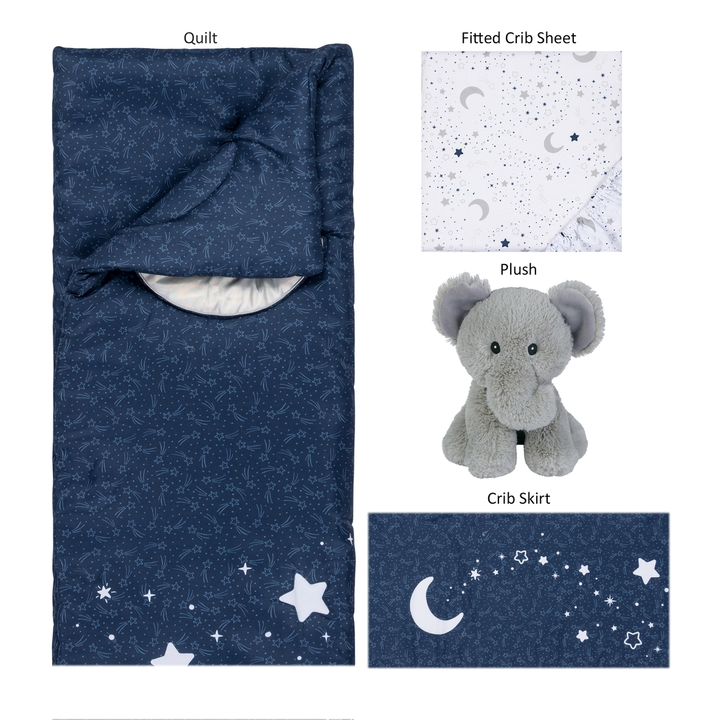 Kids Good Night Moon Navy Baby Bedding Set - Thumbnail - Image 2