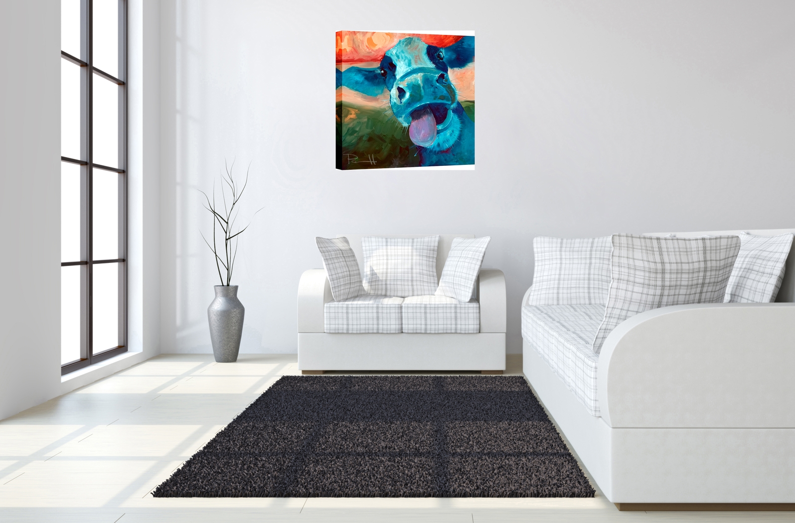 Kids Goofing Around Blue Artwork - Thumbnail - Image 2