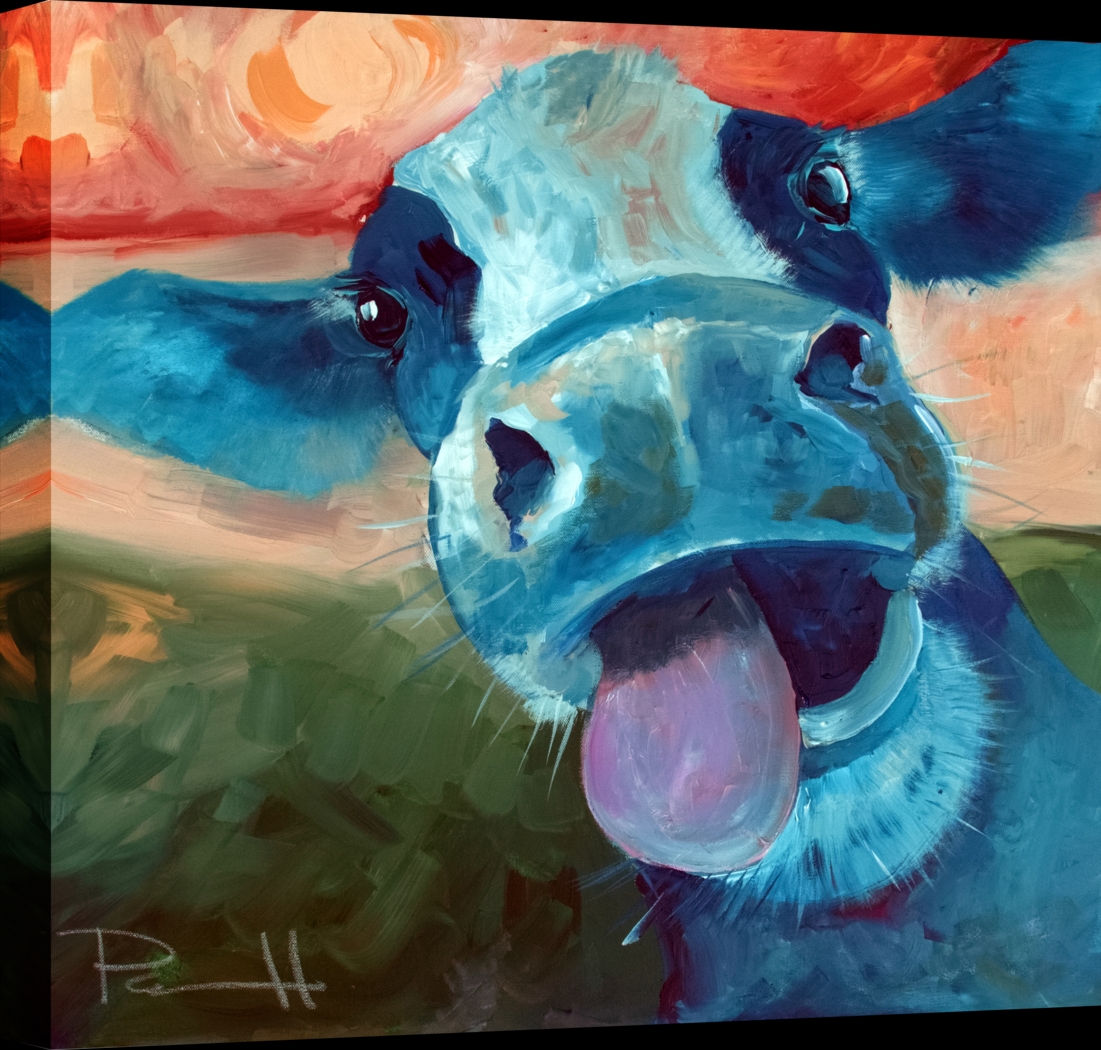 Kids Goofing Around Blue Artwork - Thumbnail - Image 1